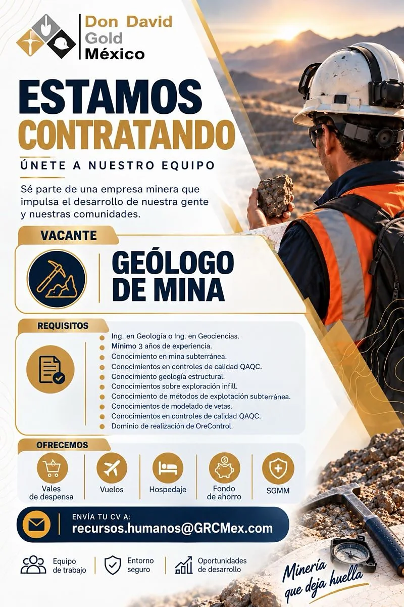 Vacante Geólogo de Mina en Don David Gold México, Oaxaca, México